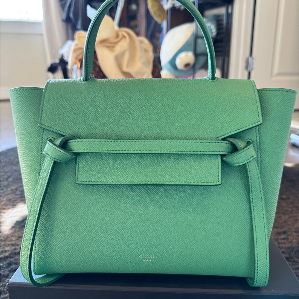 Old Celine Micro Belt Bag Pop Green